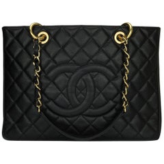 CHANEL Grand Shopping Tote (GST) Bag Black Caviar with Gold Hardware 2012