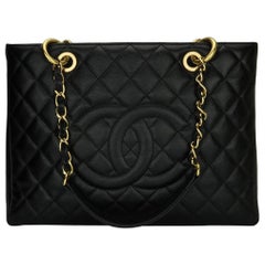 CHANEL Grand Shopping Tote (GST) Bag Black Caviar with Gold Hardware 2012