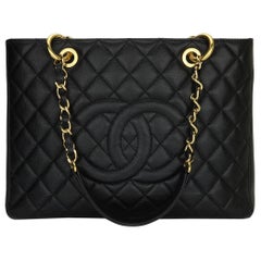 CHANEL Grand Shopping Tote (GST) Bag Black Caviar with Gold Hardware 2012