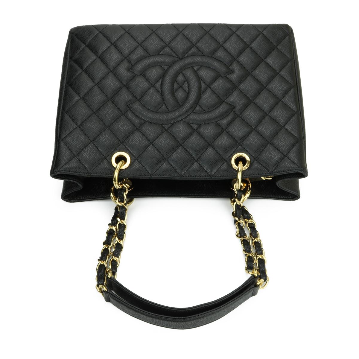 CHANEL Grand Shopping Tote (GST) Bag Black Caviar with Gold Hardware 2013 6