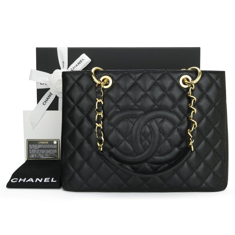 CHANEL Grand Shopping Tote (GST) Bag Black Caviar with Gold Hardware 2013  at 1stDibs  chanel gst gold hardware, chanel caviar quilted grand shopping  tote gst black, chanel gst black caviar gold hardware
