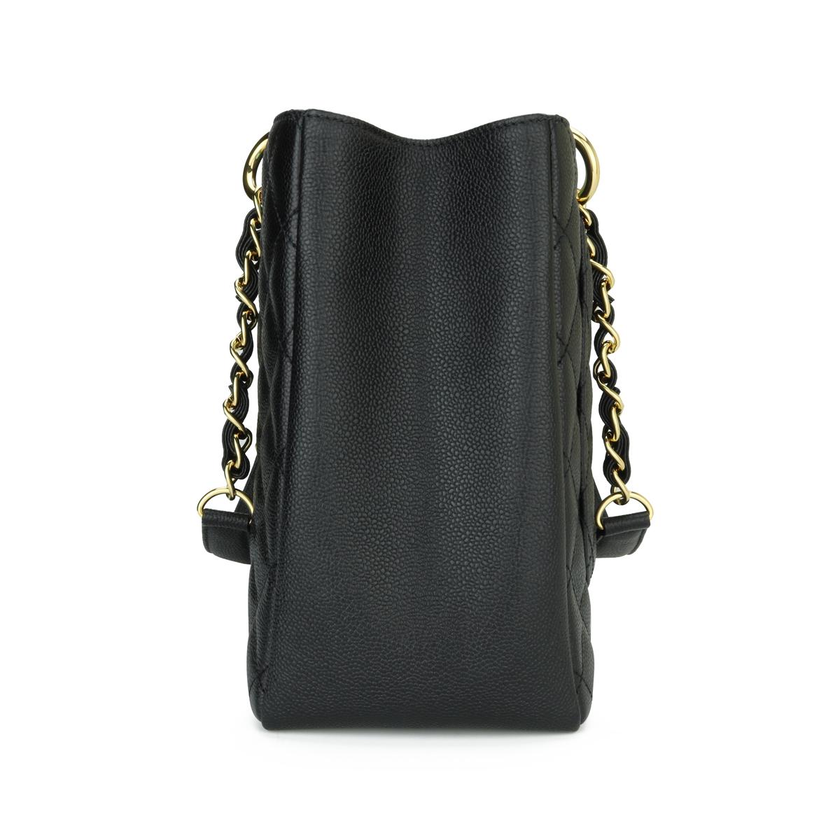 Women's or Men's CHANEL Grand Shopping Tote (GST) Bag Black Caviar with Gold Hardware 2013