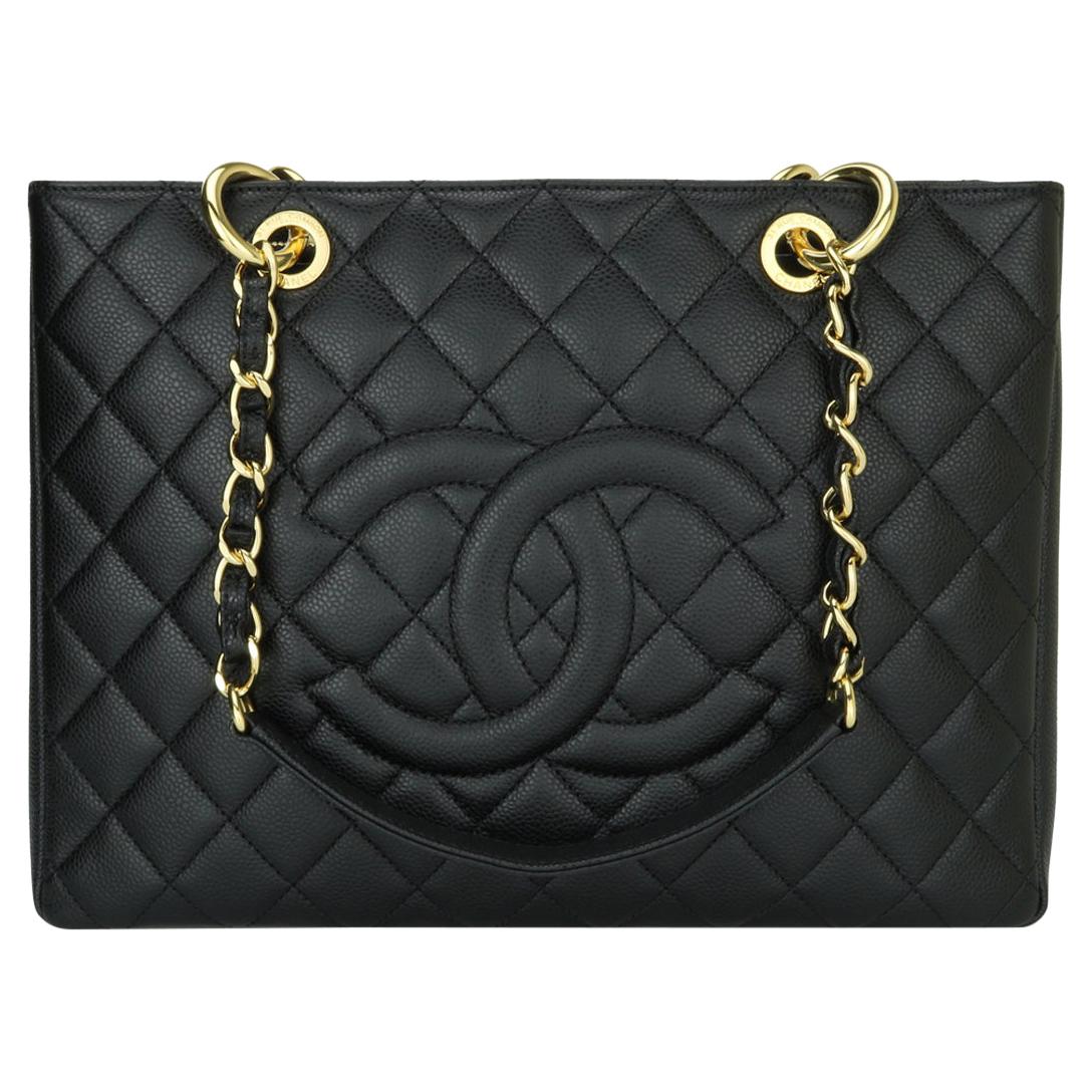 CHANEL Grand Shopping Tote (GST) Bag Black Caviar with Gold Hardware 2013