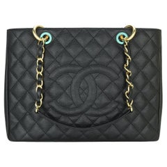 CHANEL Grand Shopping Tote (GST) Tasche Schwarz Kaviar mit Gold Hardware 2013