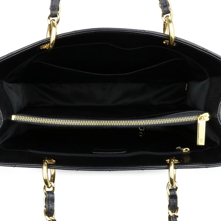 CHANEL Grand Shopping Tote (GST) Bag Black Caviar with Gold Hardware 2014 For Sale 9