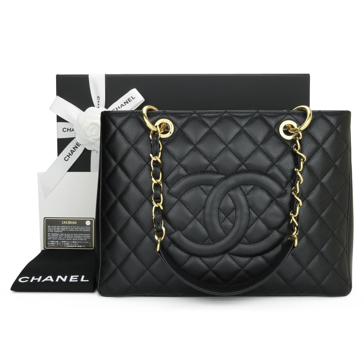 CHANEL Grand Shopping Tote (GST) Black Caviar with Gold Hardware 2014.

This bag is in excellent condition, the bag still holds its original shape, and the hardware is still very shiny.

As Chanel has discontinued the Grand Shopping Tote (GST), it