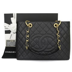 CHANEL Grand Shopping Tote (GST) Bag Black Caviar with Gold Hardware 2014