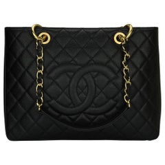 CHANEL Grand Shopping Tote (GST) Bag Black Caviar with Gold Hardware 2014