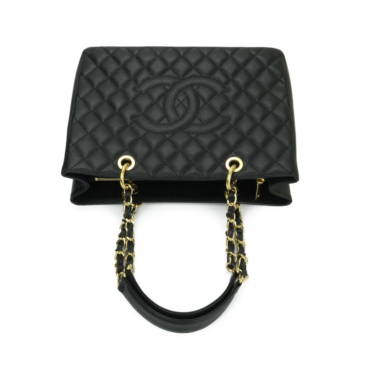 CHANEL Grand Shopping Tote (GST) Bag Black Caviar with Gold Hardware 2015 3