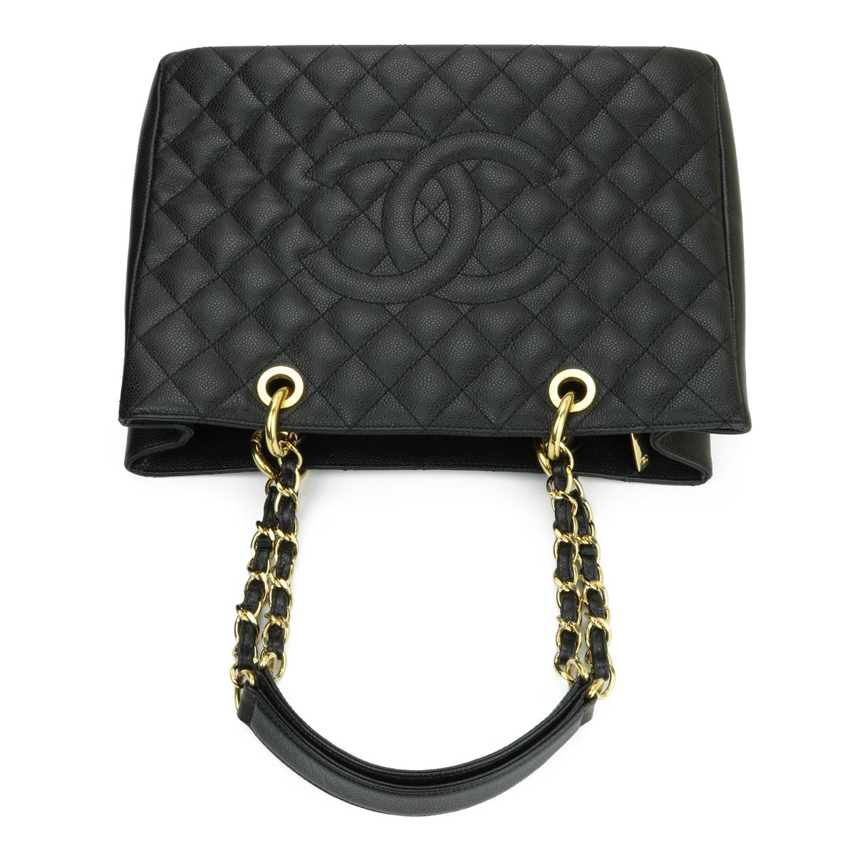 CHANEL Grand Shopping Tote (GST) Bag Black Caviar with Gold Hardware 2015 6
