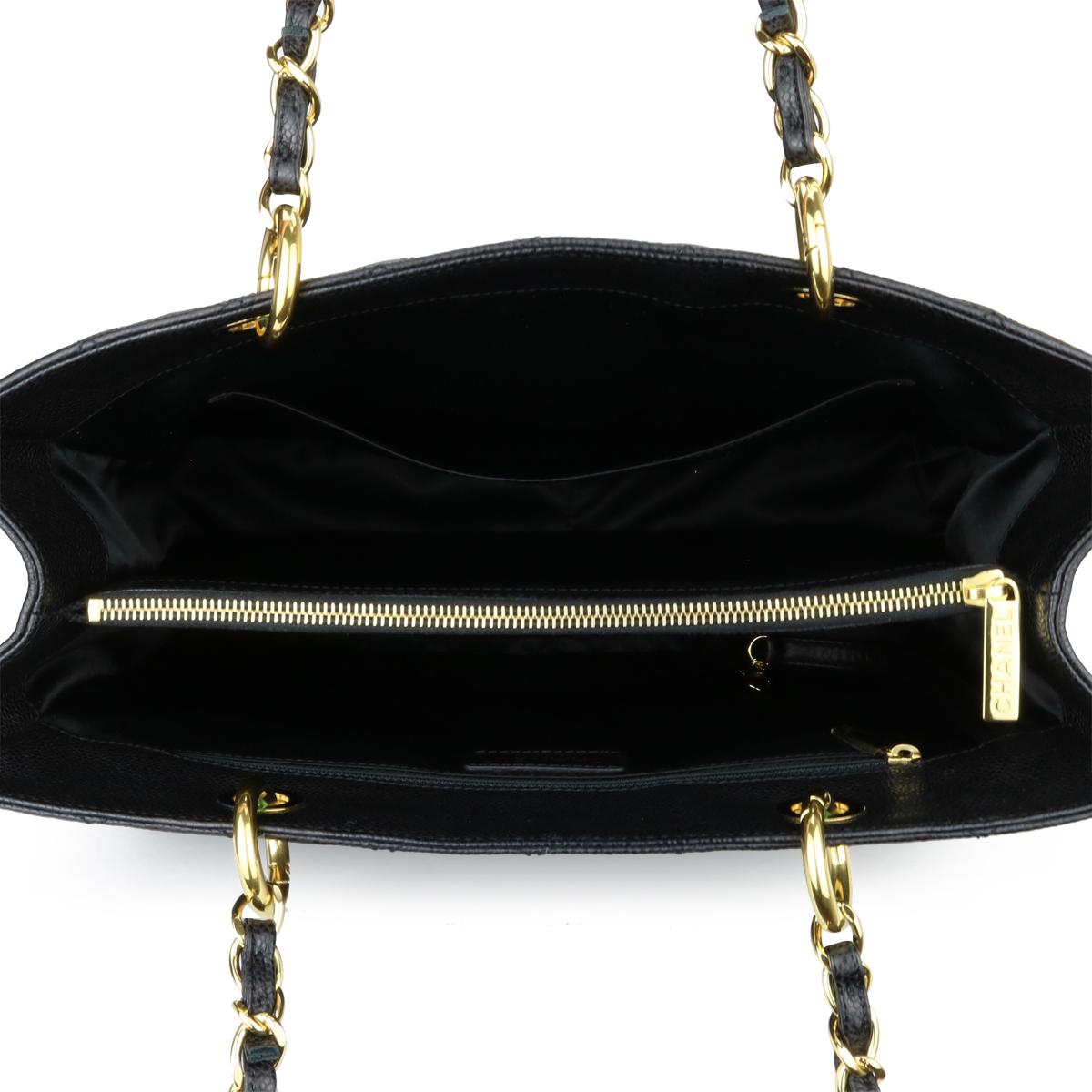 CHANEL Grand Shopping Tote (GST) Bag Black Caviar with Gold Hardware 2015 8