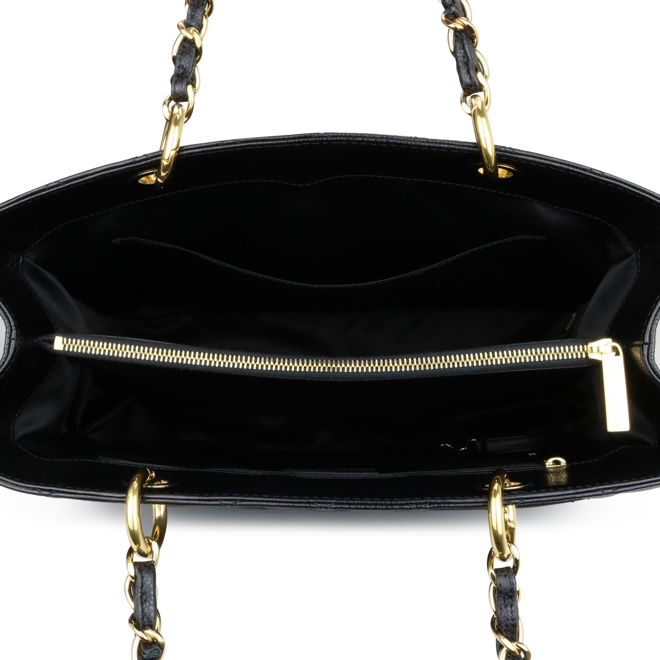 CHANEL Grand Shopping Tote (GST) Bag Black Caviar with Gold Hardware 2015 6