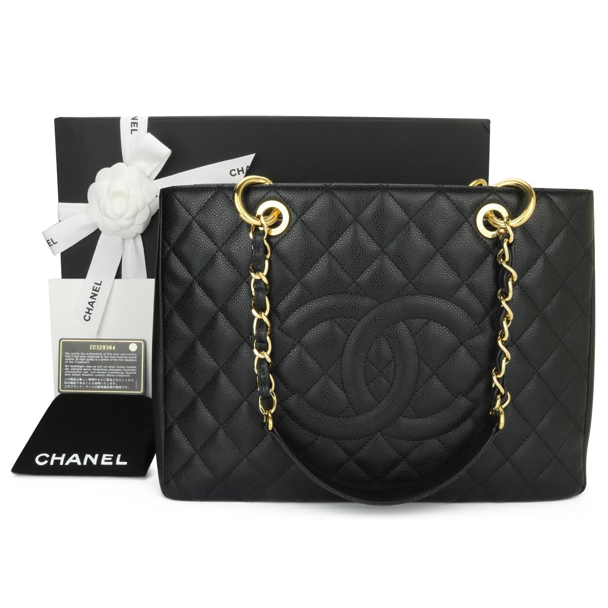 CHANEL Grand Shopping Tote (GST) Black Caviar with Gold Hardware 2015.

This bag is in excellent condition, the bag still holds its original shape, and the hardware is still very shiny.

As Chanel has discontinued the Grand Shopping Tote (GST), it