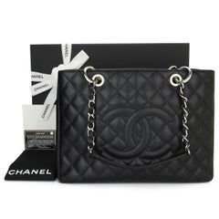 CHANEL Grand Shopping Tote (GST) Bag Black Caviar with Silver Hardware 2011