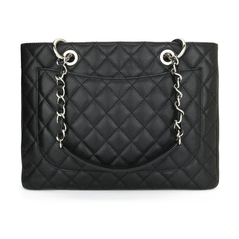 CHANEL Grand Shopping Tote (GST) Bag Black Caviar with Silver Hardware 2011  at 1stDibs