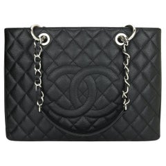 CHANEL Grand Shopping Tote (GST) Bag Black Caviar with Silver Hardware 2011