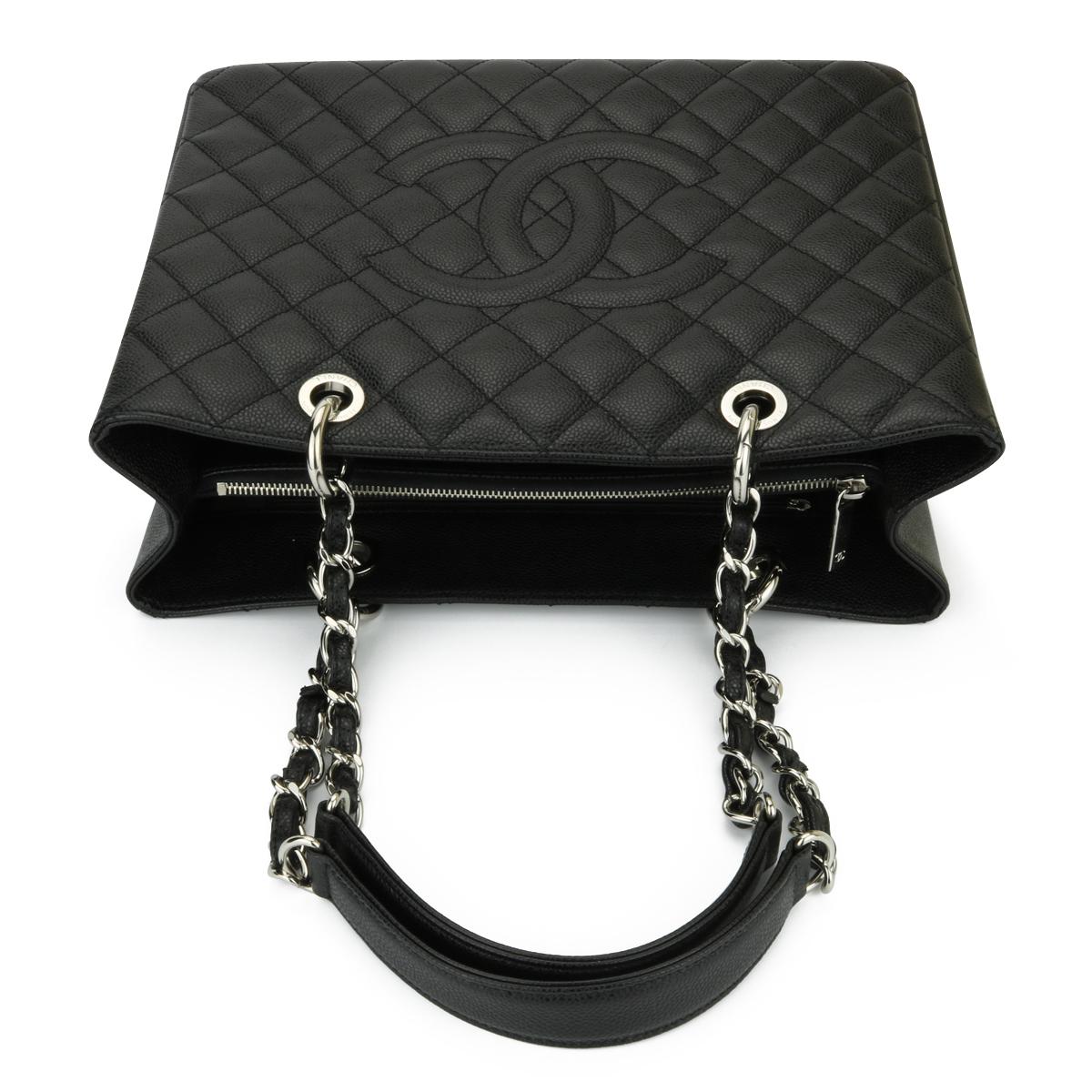 CHANEL Grand Shopping Tote (GST) Bag Black Caviar with Silver Hardware 2012 6