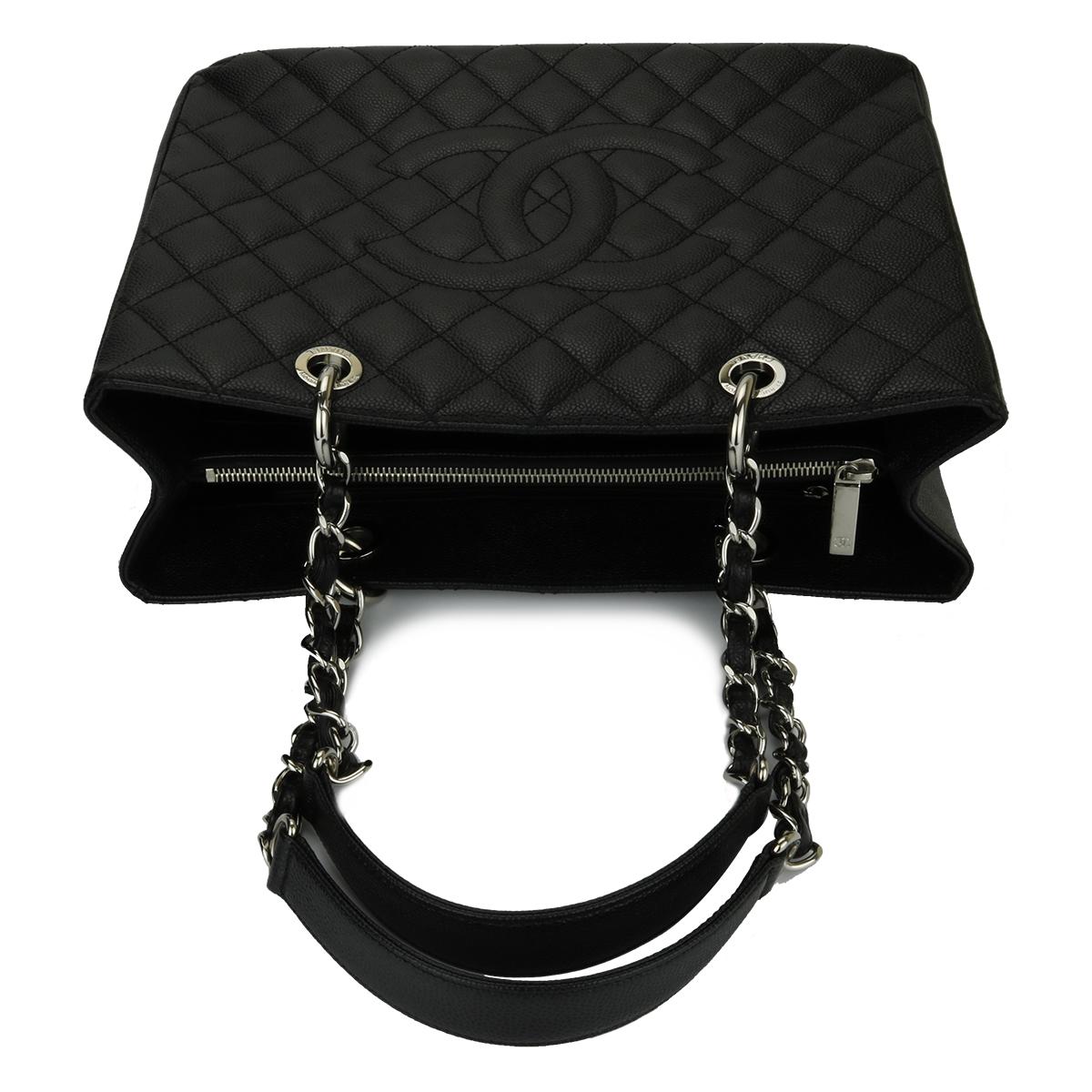 CHANEL Grand Shopping Tote (GST) Bag Black Caviar with Silver Hardware 2012 5
