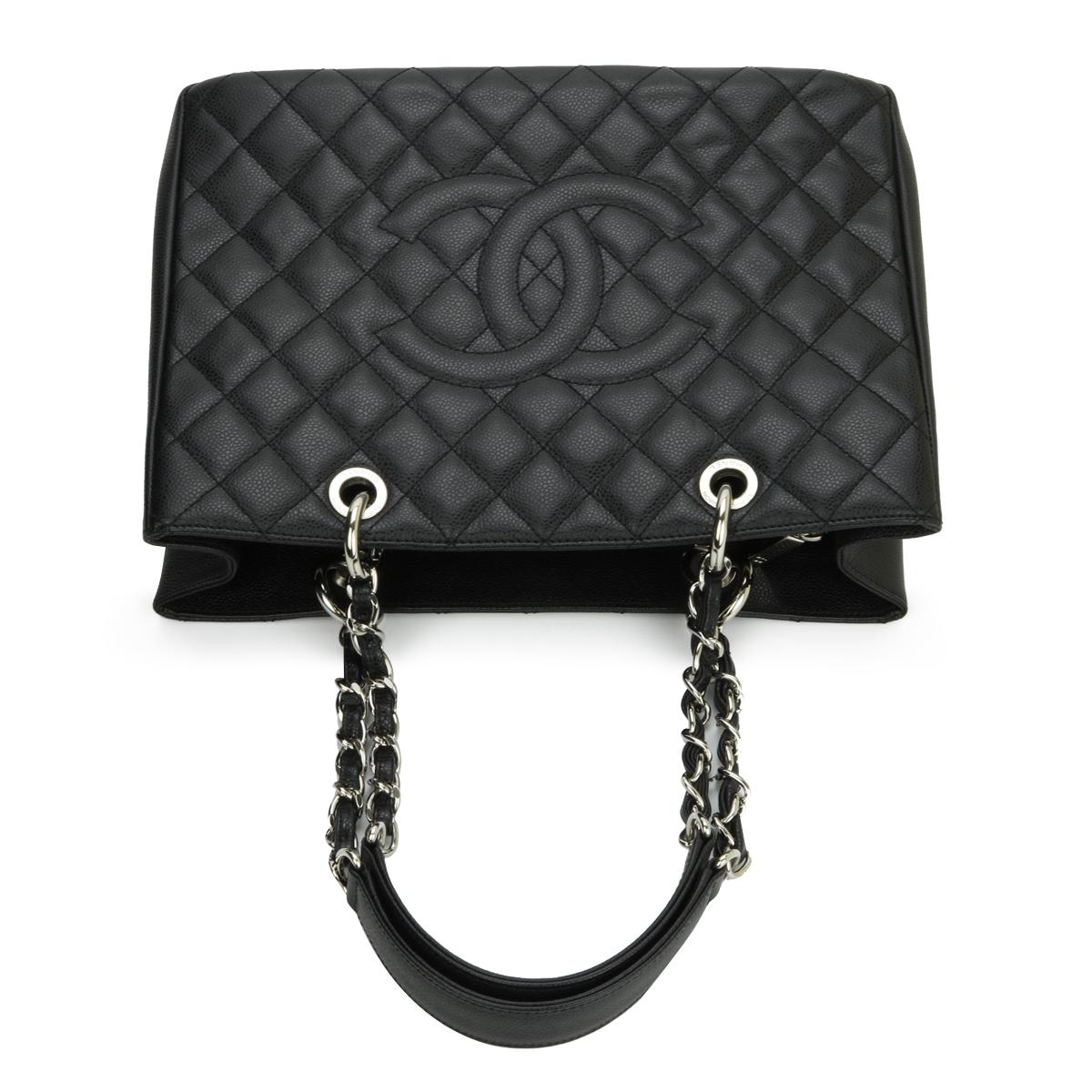 CHANEL Grand Shopping Tote (GST) Bag Black Caviar with Silver Hardware 2012 4