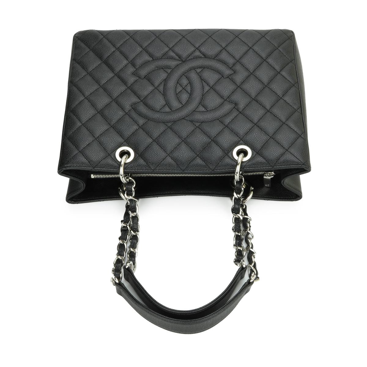 CHANEL Grand Shopping Tote (GST) Bag Black Caviar with Silver Hardware 2012 4