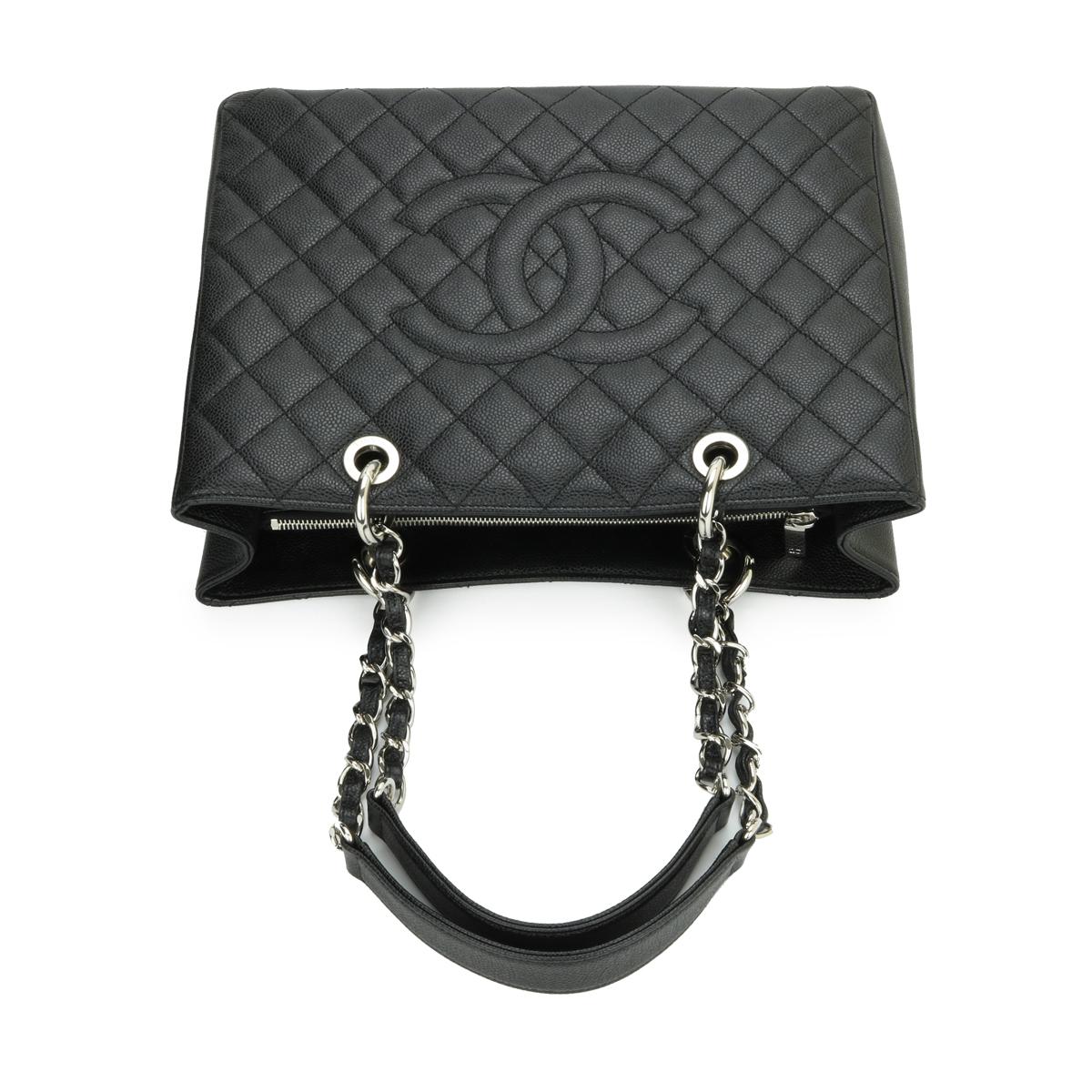 CHANEL Grand Shopping Tote (GST) Bag Black Caviar with Silver Hardware 2012 4