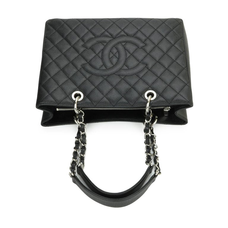 CHANEL Grand Shopping Tote (GST) Bag Black Caviar with Silver Hardware 2012  at 1stDibs