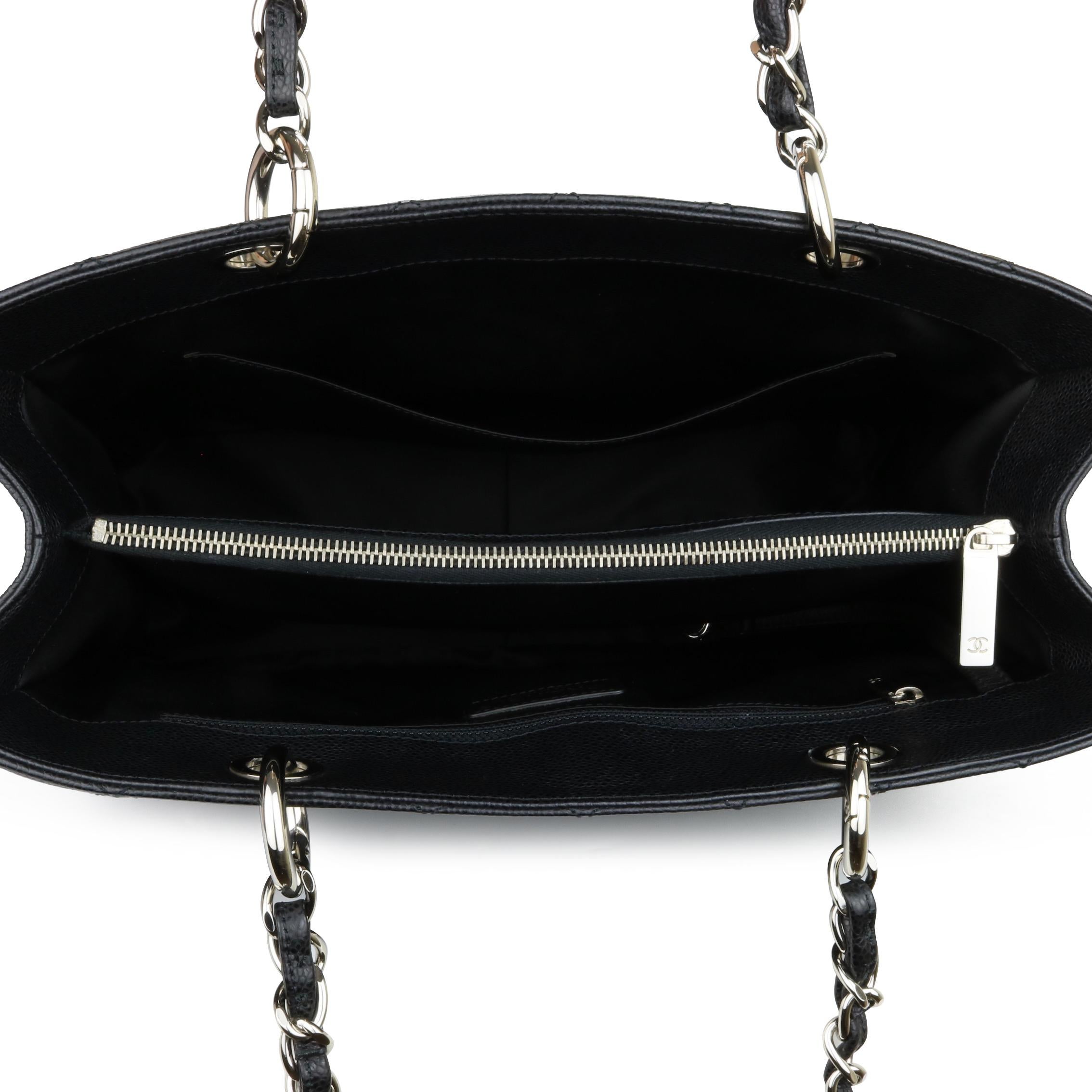 CHANEL Grand Shopping Tote (GST) Bag Black Caviar with Silver Hardware 2012 6