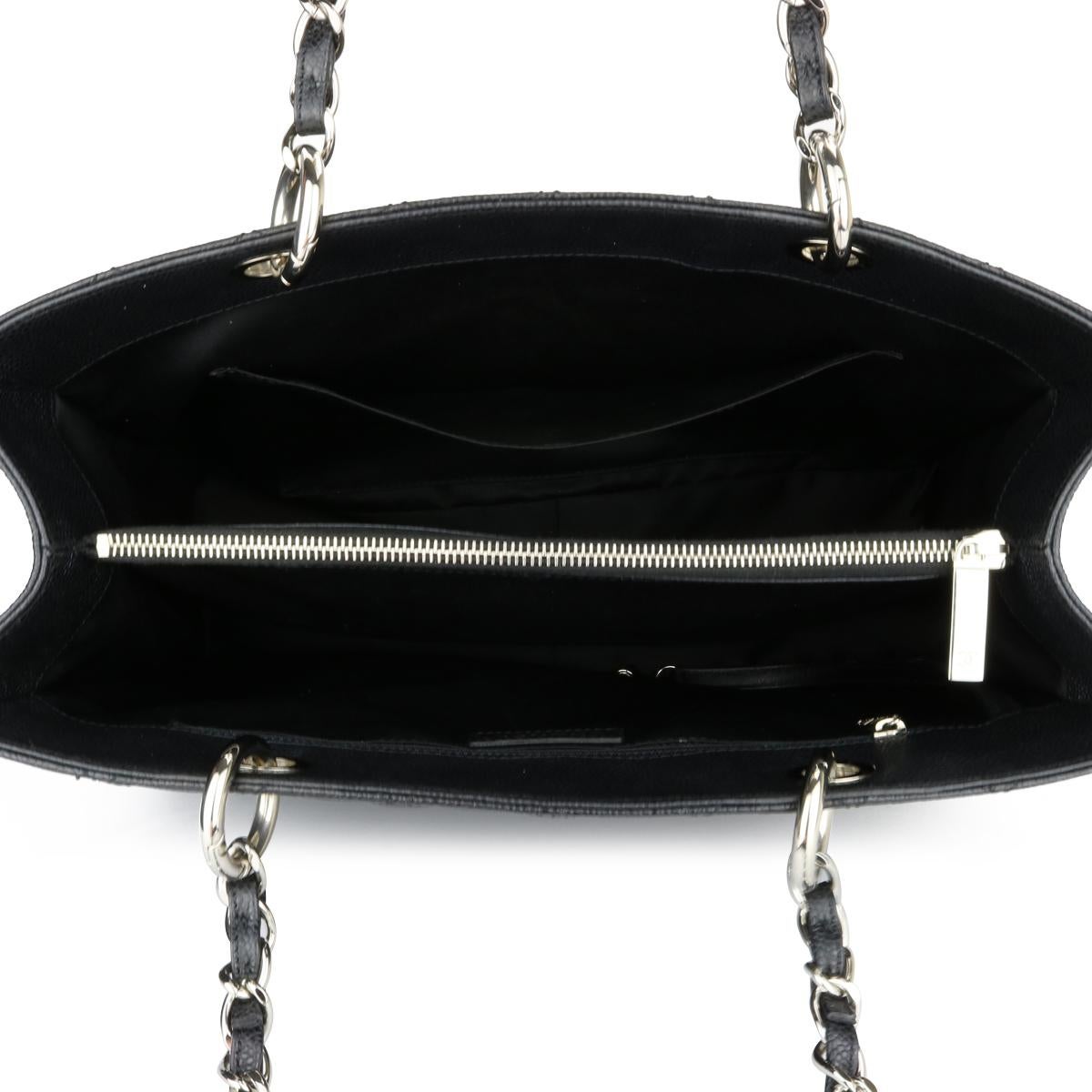 CHANEL Grand Shopping Tote (GST) Bag Black Caviar with Silver Hardware 2012 8