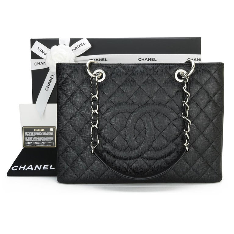 CHANEL Borsa Grand Shopping Tote GST Caviale nero con finiture