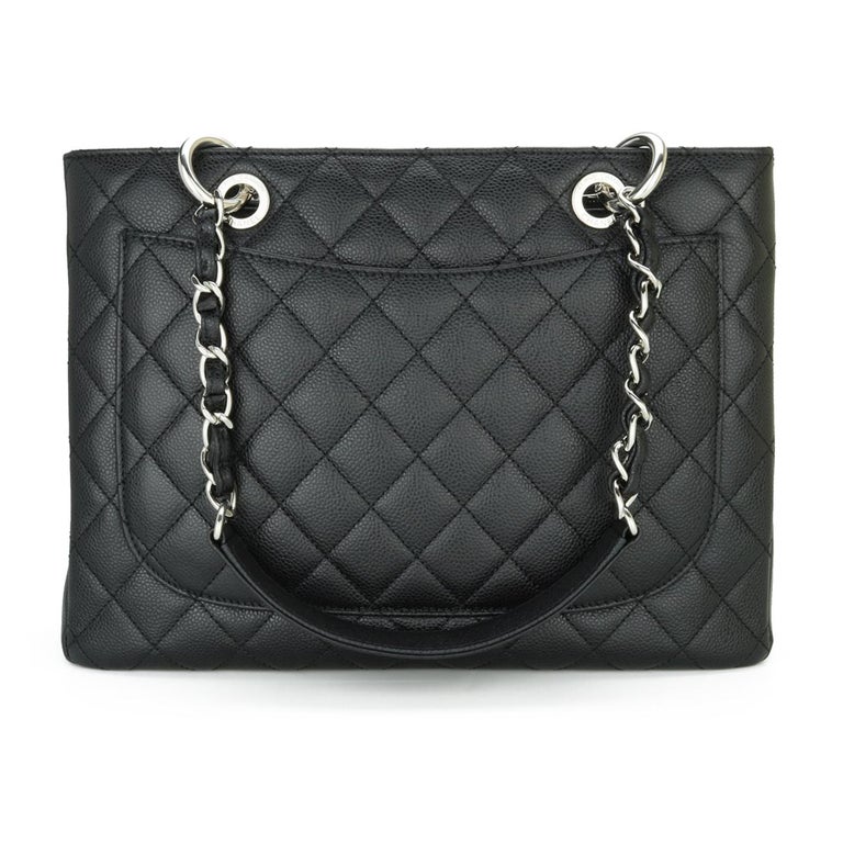 CHANEL Grand Shopping Tote (GST) Bag Black Caviar with Silver