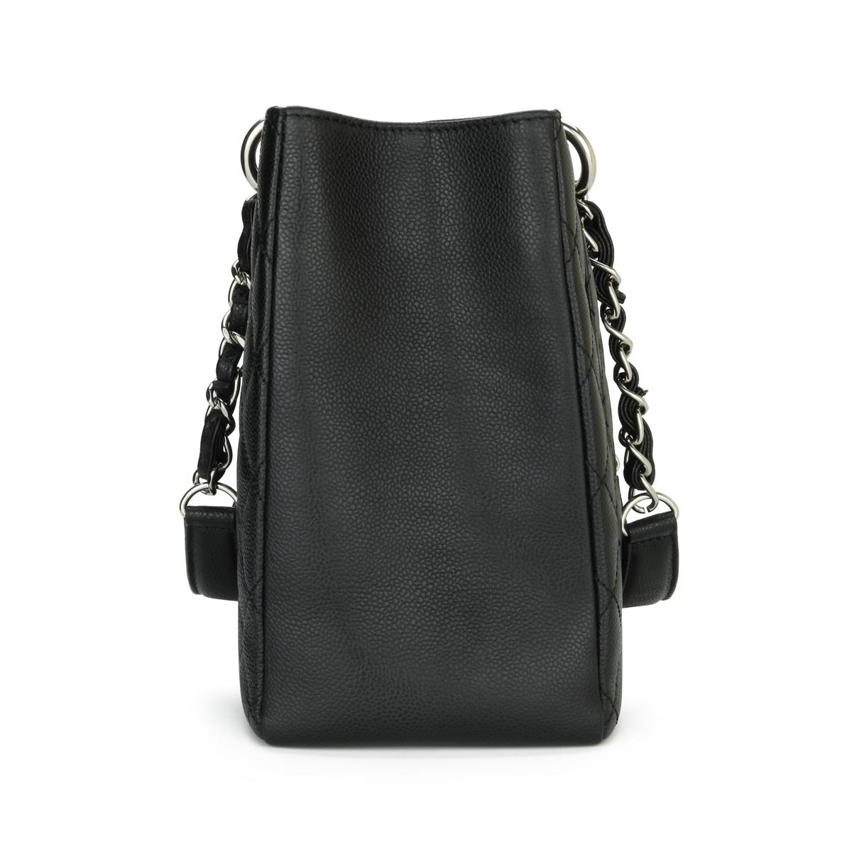 CHANEL Grand Shopping Tote (GST) Bag Black Caviar with Silver Hardware 2012 For Sale 1