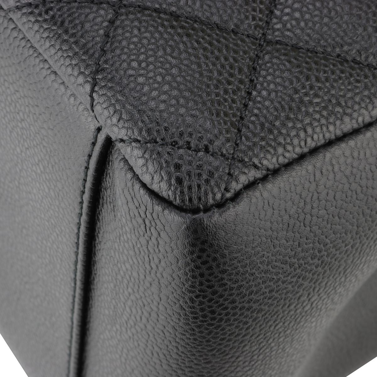 CHANEL Grand Shopping Tote (GST) Bag Black Caviar with Silver Hardware 2012 For Sale 4