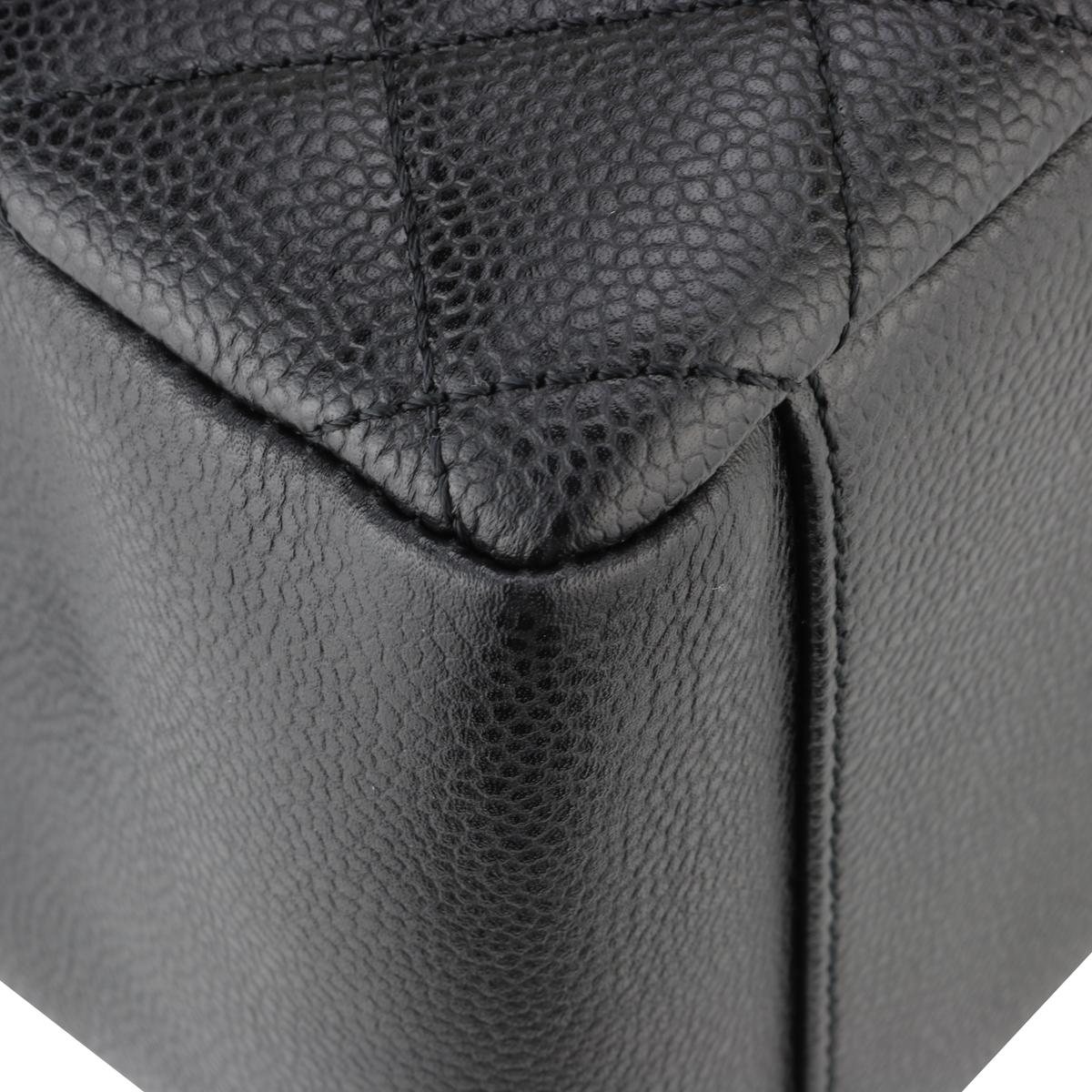 CHANEL Grand Shopping Tote (GST) Bag Black Caviar with Silver Hardware 2012 For Sale 5