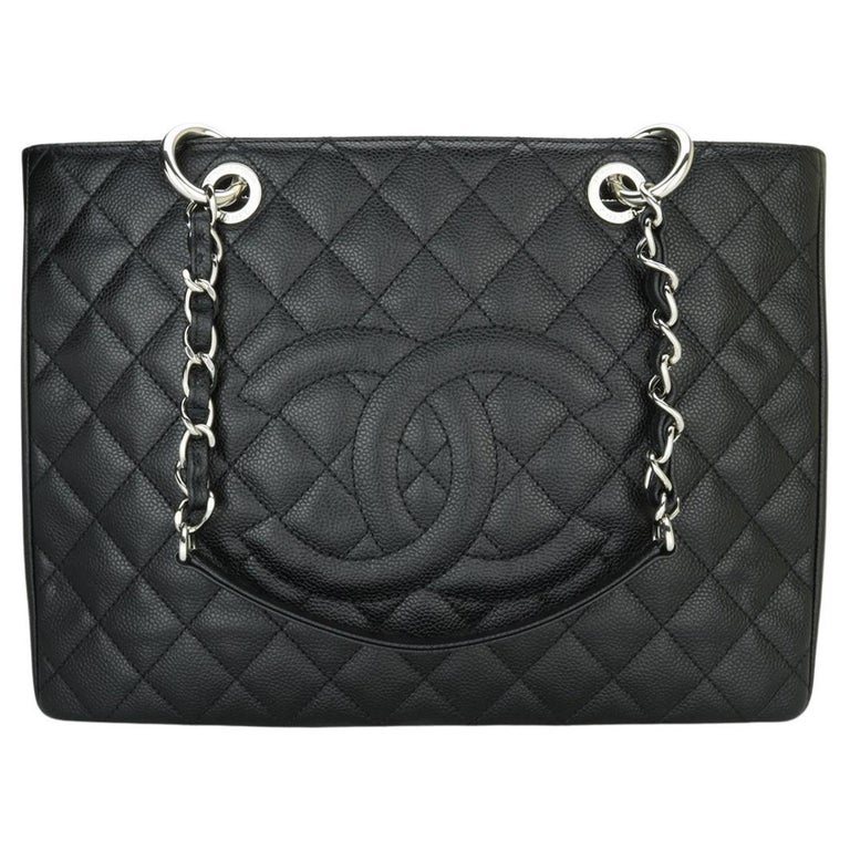 CHANEL Grand Shopping Tote (GST) Bag Black Caviar with Silver Hardware 2011