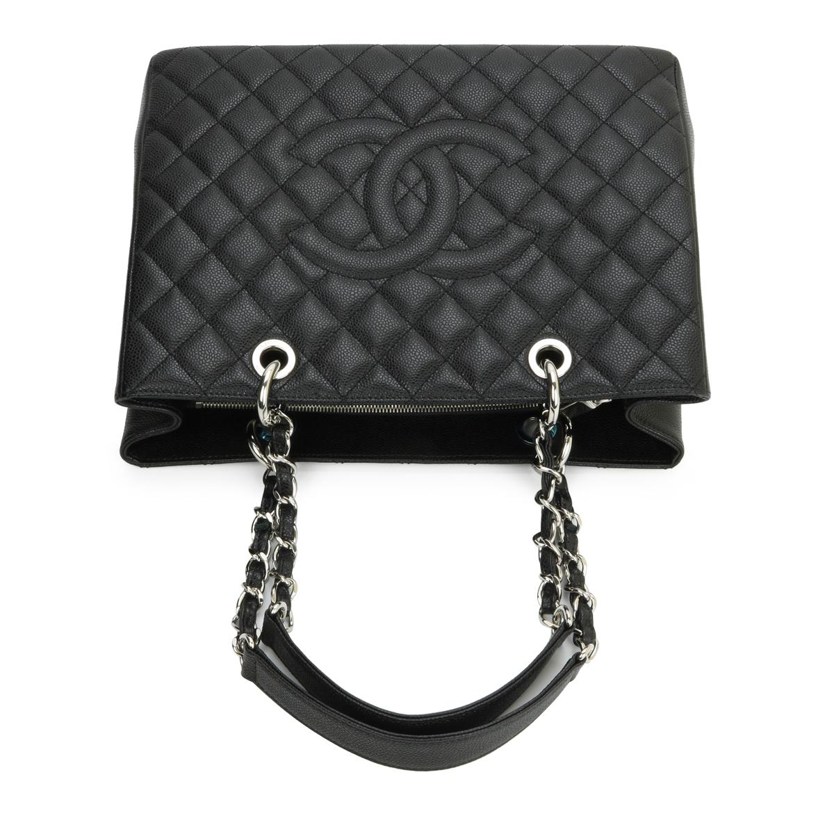 CHANEL Grand Shopping Tote (GST) Bag Black Caviar with Silver Hardware 2014 4