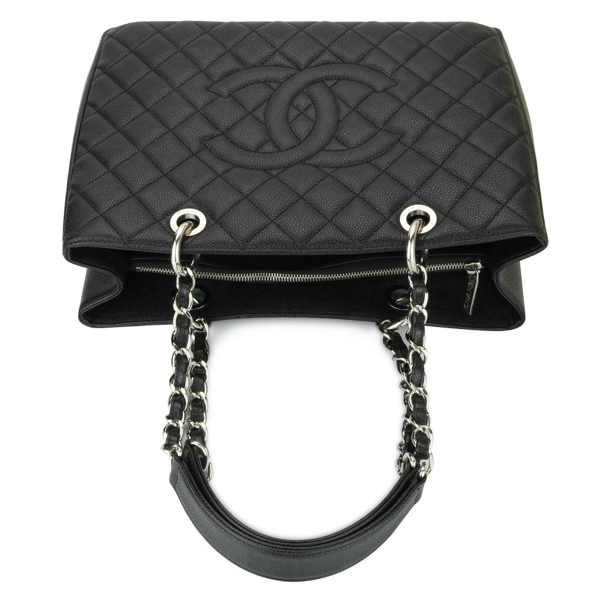 CHANEL Grand Shopping Tote (GST) Bag Black Caviar with Silver Hardware 2014 6