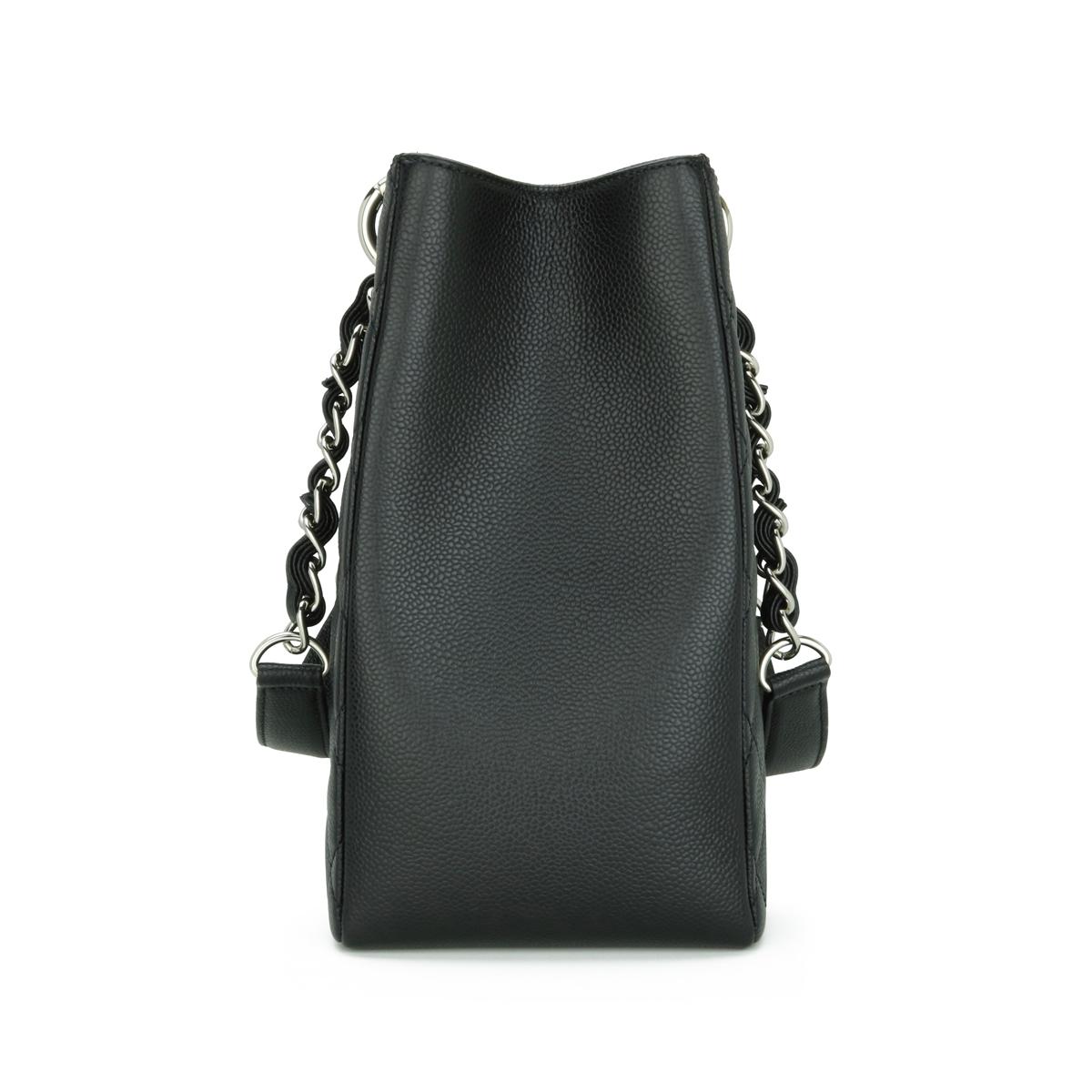 CHANEL Borsa Grand Shopping Tote (GST) Caviale nero con finiture in argento 2014 In condizioni ottime in vendita a Huddersfield, GB
