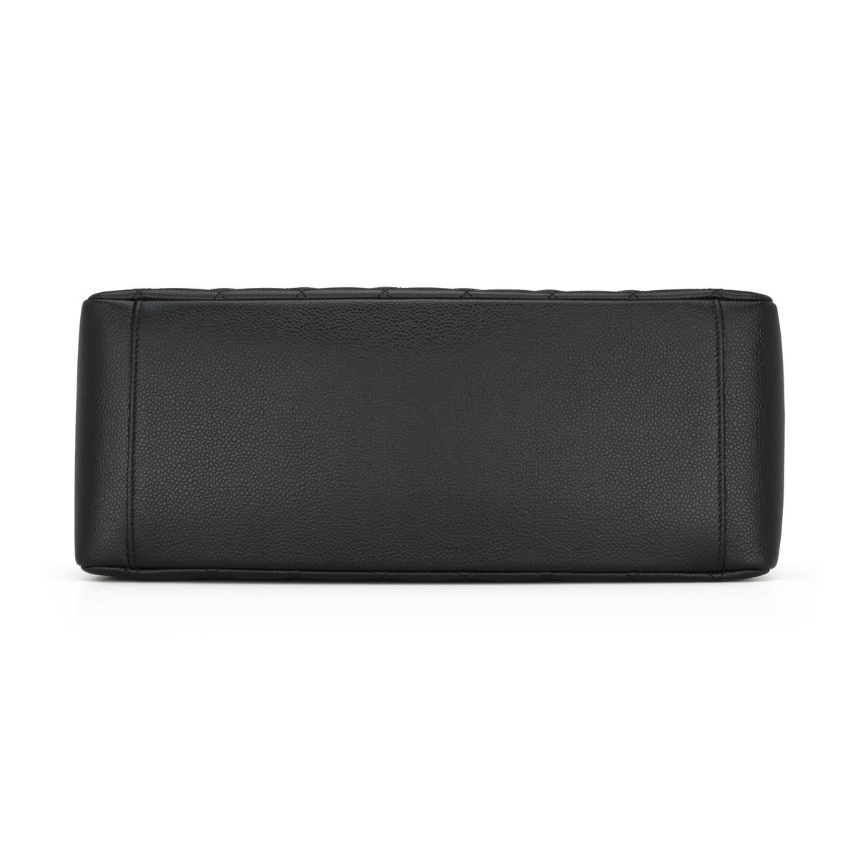 Fourre-tout CHANEL Grand Shopping Fourre-tout (GST) Caviar noir avec matériel argenté 2014 en vente 1