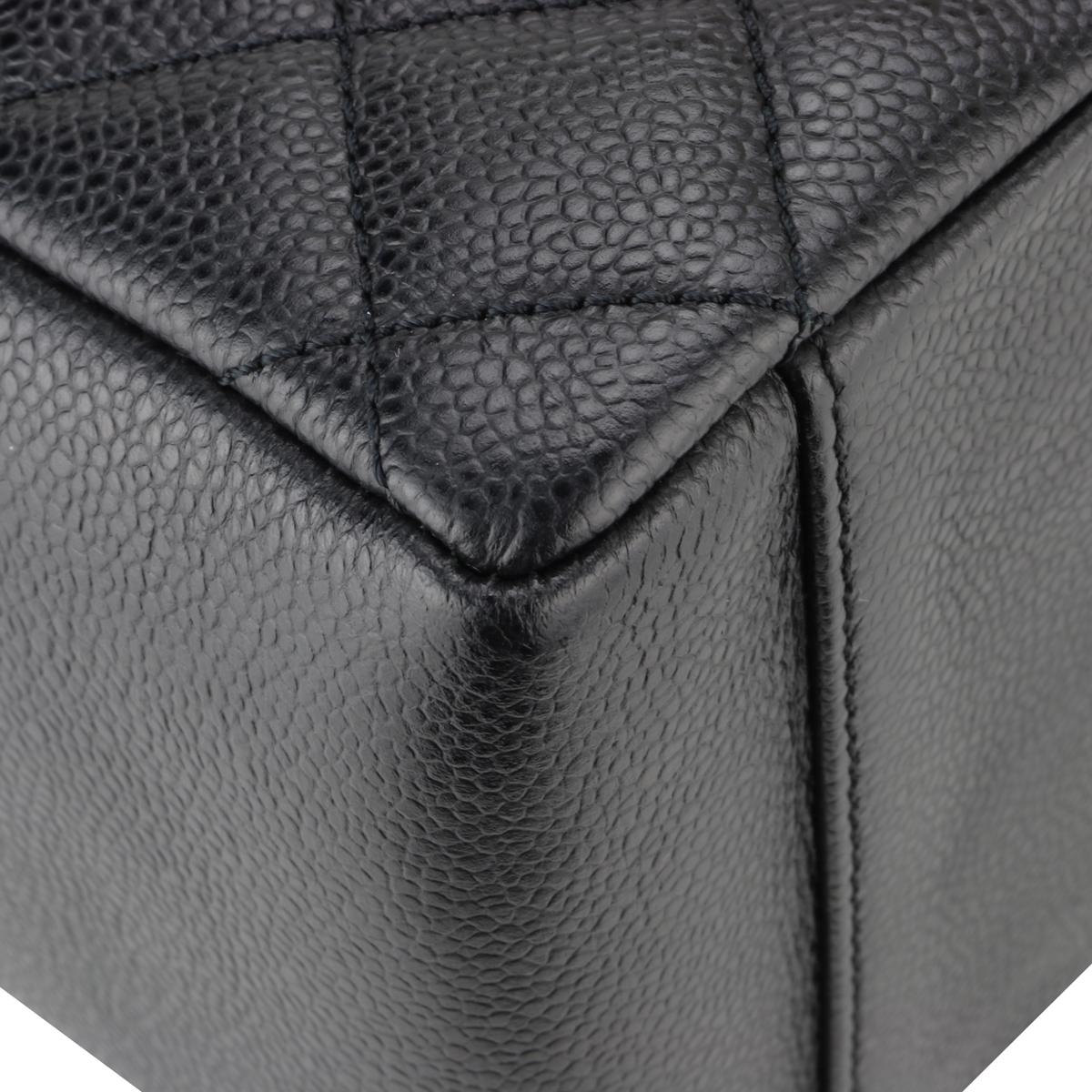 CHANEL Grand Shopping Tote (GST) Tasche in Schwarz und Kaviar mit silberner Hardware 2014 im Angebot 3