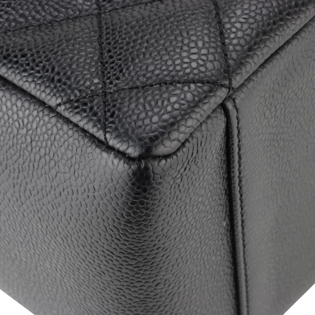 CHANEL Grand Shopping Tote (GST) Tasche in Schwarz und Kaviar mit silberner Hardware 2014 im Angebot 5