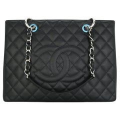 CHANEL Borsa Grand Shopping Tote (GST) Caviale nero con finiture in argento 2014
