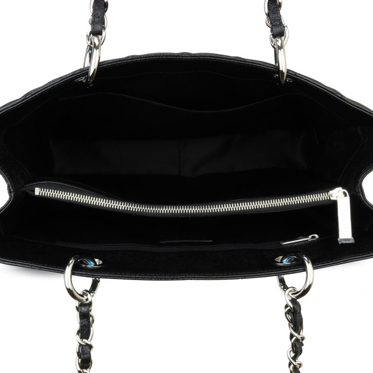 CHANEL Grand Shopping Tote (GST) Bag Black Caviar with Silver Hardware