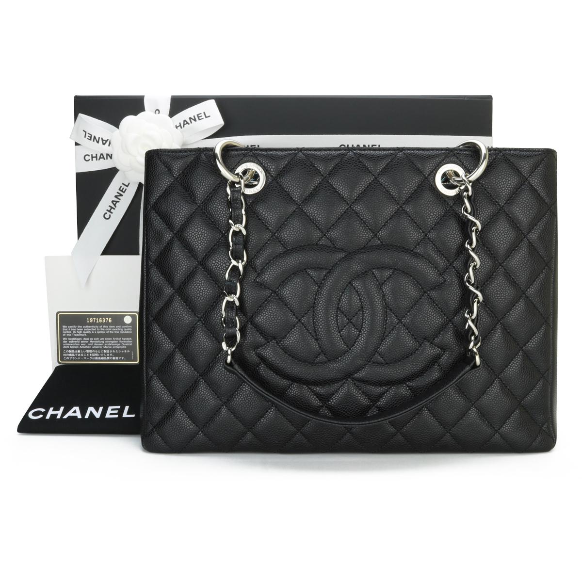 CHANEL Grand Shopping Tote (GST) Black Caviar with Silver Hardware 2015.

This bag is in pristine condition, the bag still holds its original shape, and the hardware is still very shiny.

As Chanel has discontinued the Grand Shopping Tote (GST), it