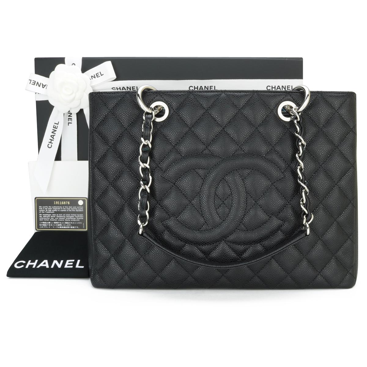 CHANEL Grand Shopping Tote (GST) Black Caviar with Silver Hardware 2015.

This bag is in pristine condition, the bag still holds its original shape, and the hardware is still very shiny.

As Chanel has discontinued the Grand Shopping Tote (GST), it
