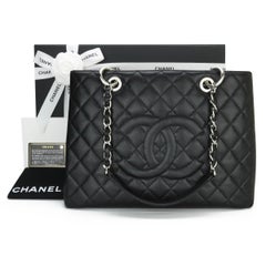 CHANEL Grand Shopping Tote (GST) Bag Black Caviar with Silver Hardware 2015