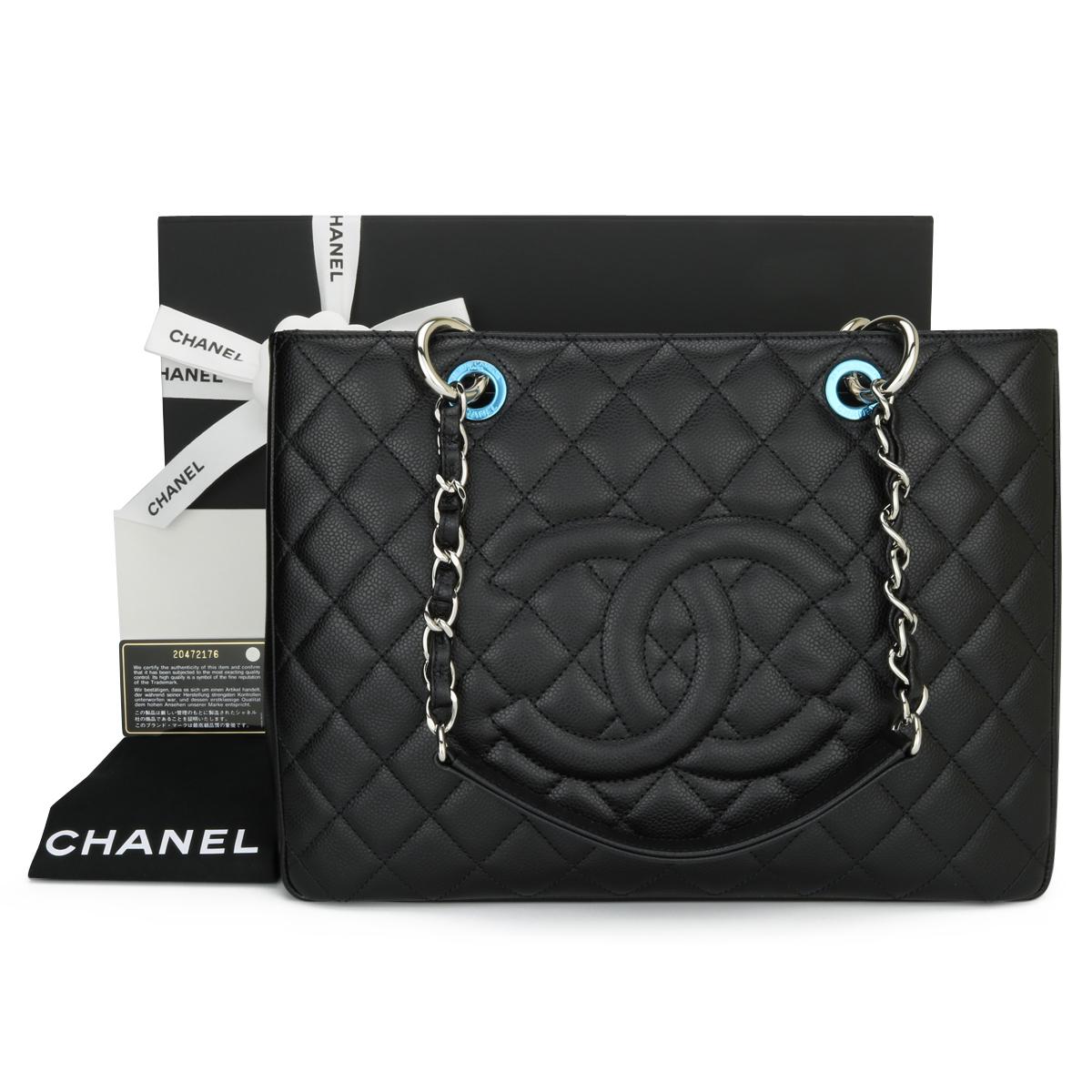 CHANEL Grand Shopping Tote (GST) Black Caviar with Silver Hardware 2016.

This bag is in brand new condition, the bag still holds its original shape, and the hardware is still very shiny.
As Chanel has discontinued the Grand Shopping Tote (GST), it