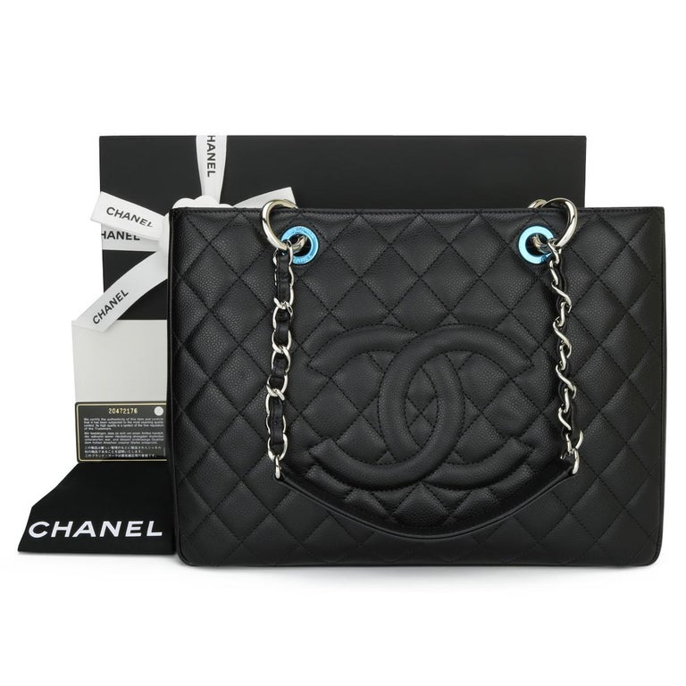 CHANEL Grand Shopping Tote (GST) Bag Black Caviar with Silver Hardware 2016  at 1stDibs  chanel gst silver hardware, chanel gst black caviar silver  hardware, chanel caviar quilted grand shopping tote gst black