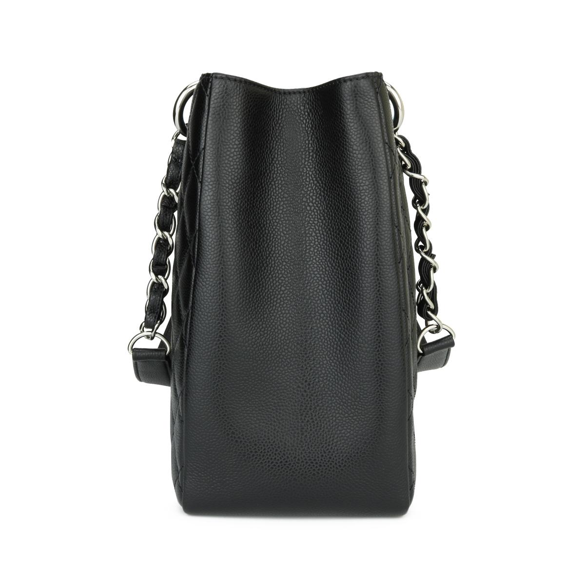 chanel caviar quilted grand shopping tote gst black