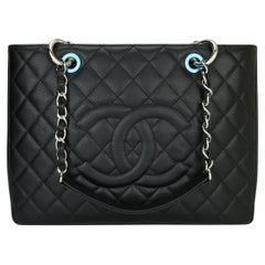CHANEL Grand Shopping Tote (GST) Tasche Schwarzer Kaviar mit silberner Hardware 2016