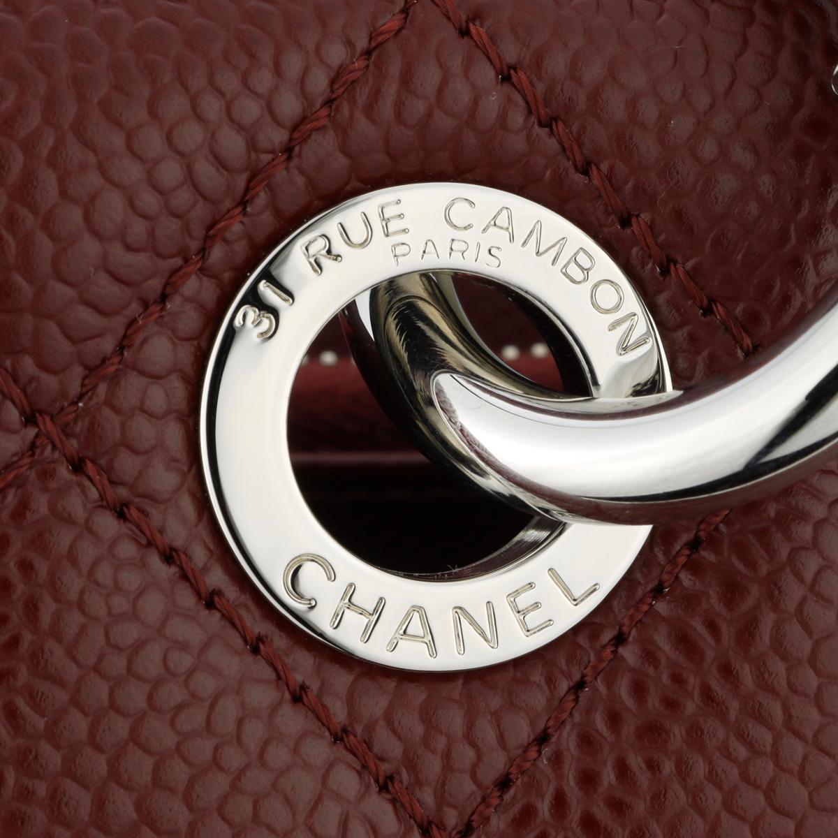 CHANEL Grand Shopping Tote (GST) Bag Burgundy Caviar with Silver Hardware 2014 For Sale 6